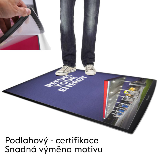 Podlahový plakátový poutač FloorWindo® Formát 4xA4 (297 x 841 mm) 