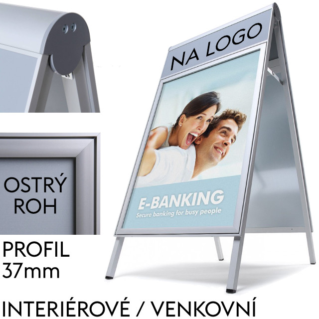 Prémiové reklamní designové áčko COMPASSO s druhým rámem Formát B2 (500 x 700 mm) 
