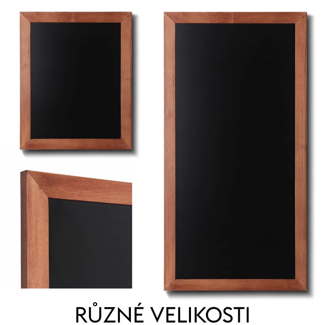 Dřevěná křídová tabule se světle hnědým rámem Formát 56x170 cm