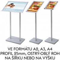 Menu Board stojan Standard s klaprámem profil (šíře rámu) 25mm
