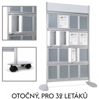 Stojan s otočnými klaprámi na letáky