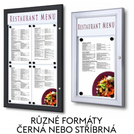 Venkovní uzamykatelná vitrína na menu