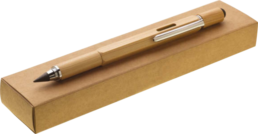 ATREZO PLUS  multifunkční bambusová tužka 6 v 1, natur