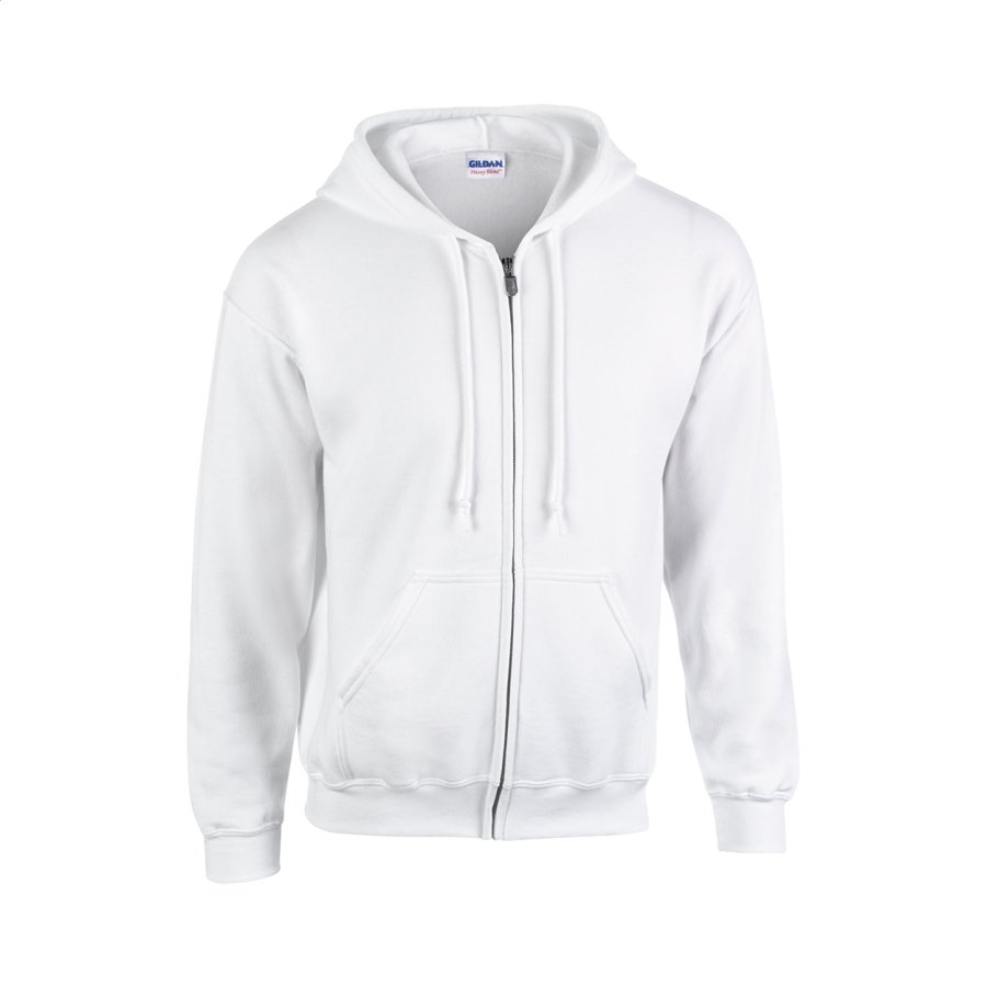 GI18600 mikina s kapucí na zip, bílá