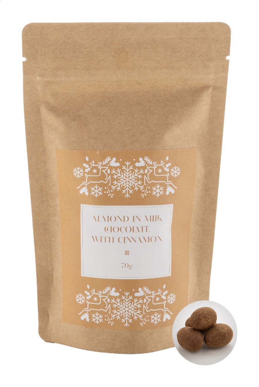 Cinnanut čokoláda, skořice, mandle, 70g, přírodní