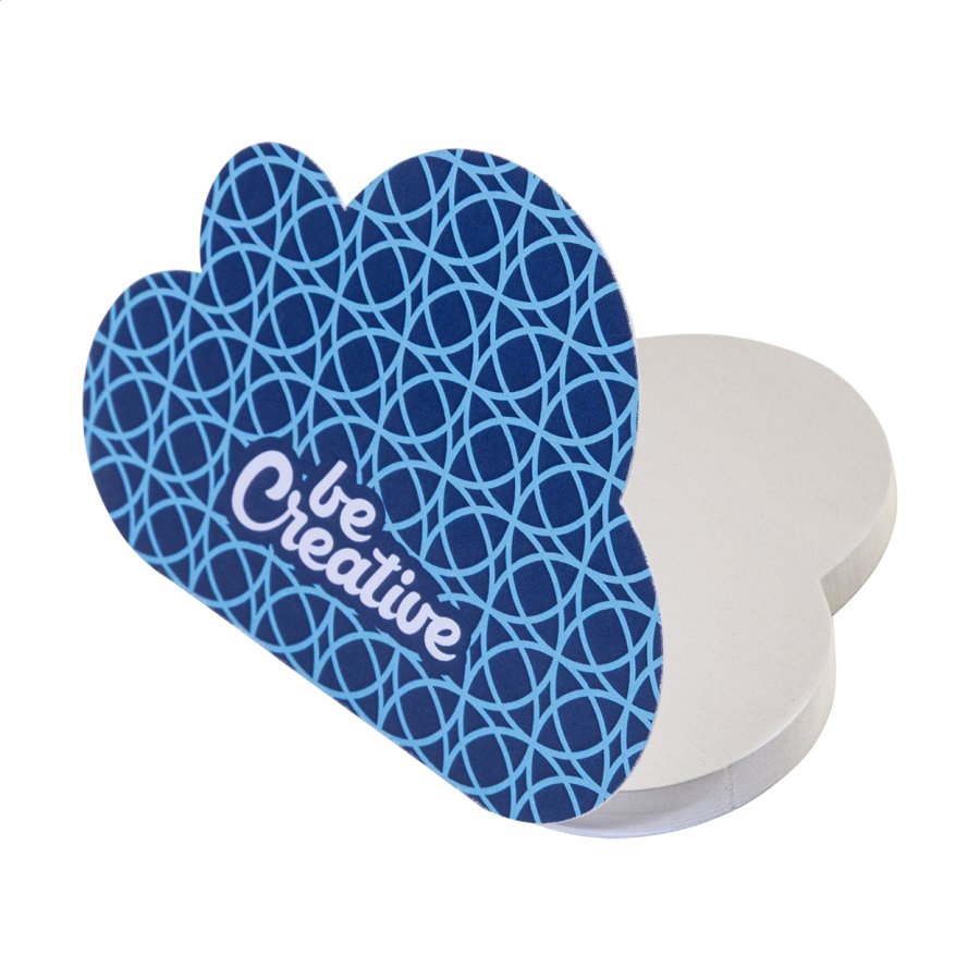 CreaStick Cloud samolepicí blok na poznámky na zakázku, bílá