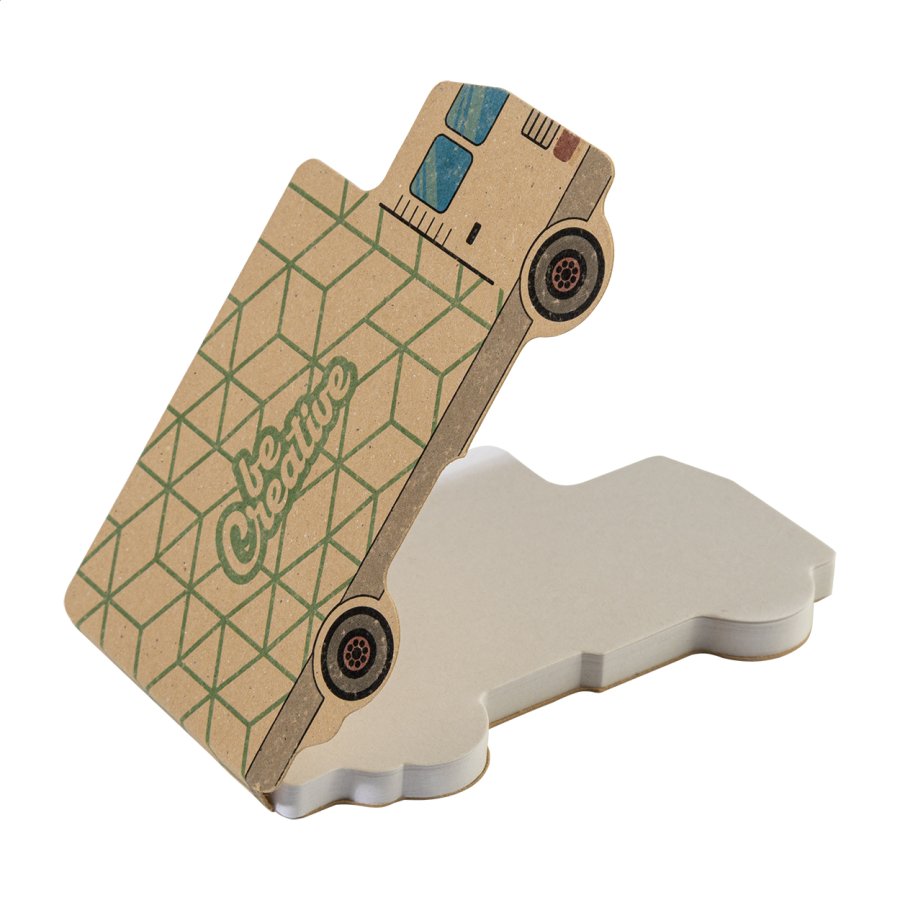 CreaStick Truck Eco samolepicí blok na poznámky na zakázku, přírodní