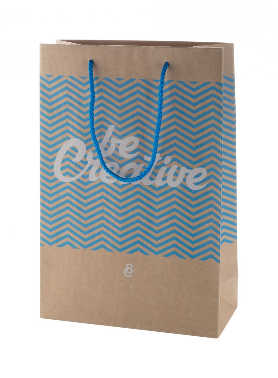 "CreaShop M" střední papírová nákupní taška na zakázku, vícebarevná