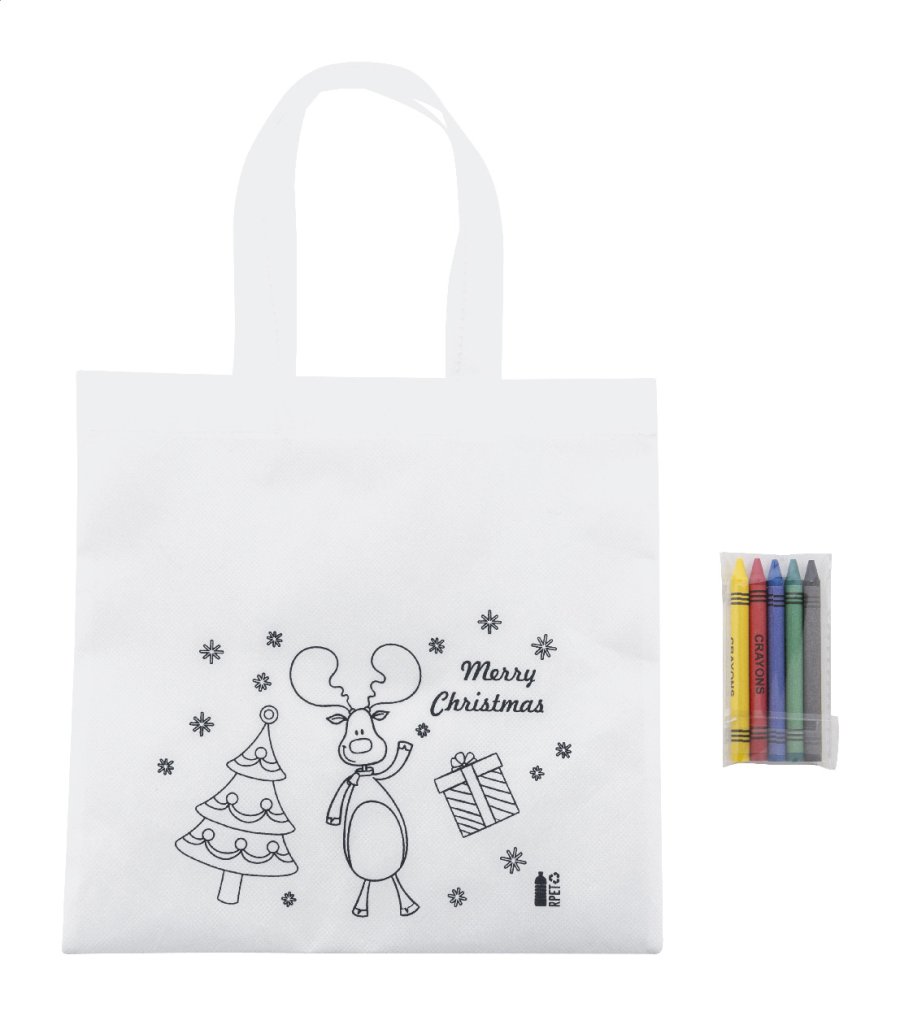 Julfar Shop vánoční taška na vybarvení, bílá