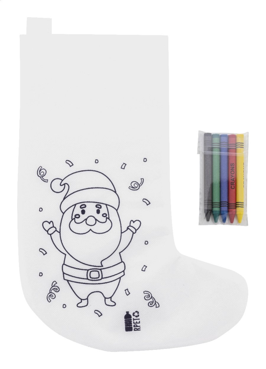 Julfar Gift vánoční punčocha na vybarvení, bílá