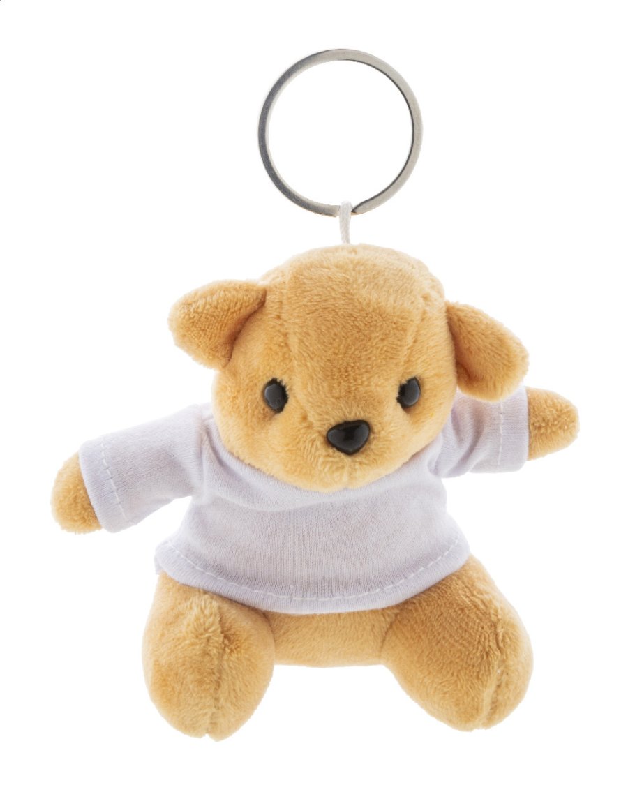 TeddyFob přívěsek na klíče s plyšovým medvídkem, bílá