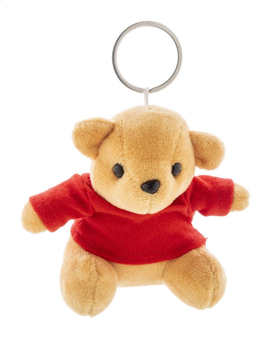 TeddyFob přívěsek na klíče s plyšovým medvídkem, červená