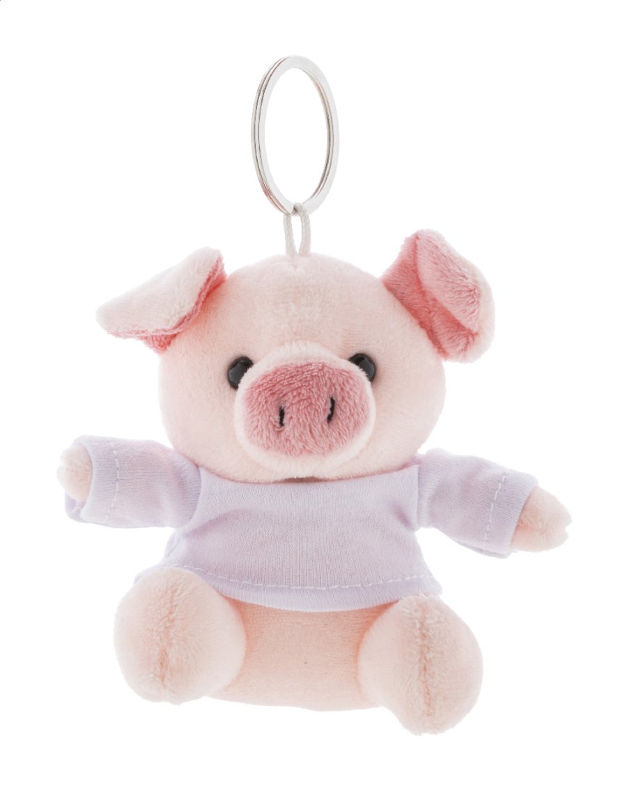 PigFob přívěsek na klíče s plyšovým prasátkem, růžová
