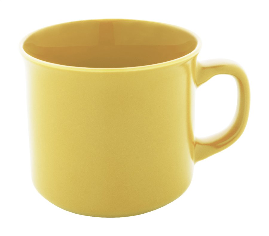 Woodstock Flat matný vintage hrnek, žlutá