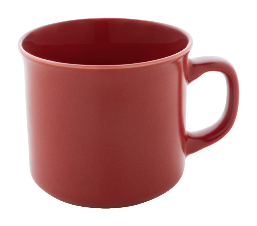 Woodstock Flat matný vintage hrnek, červená