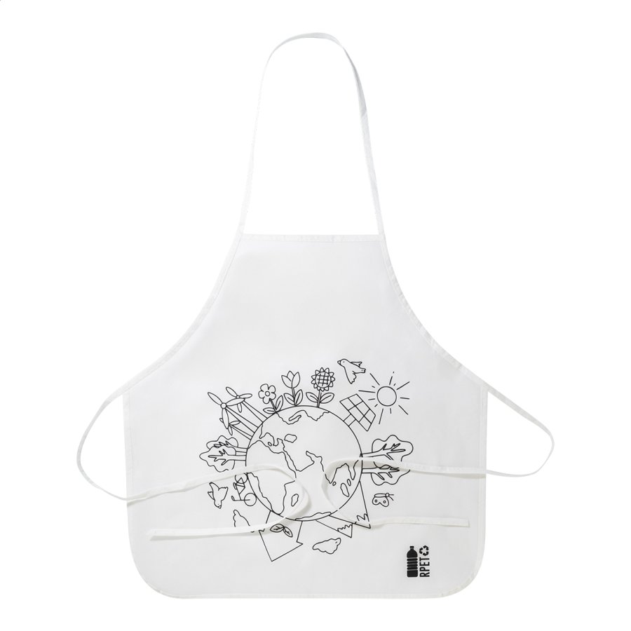Ecolo RPET zástěra na vybarvení, bílá