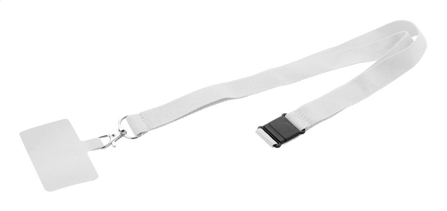 Revent Call RPET lanyard na mobil, bílá