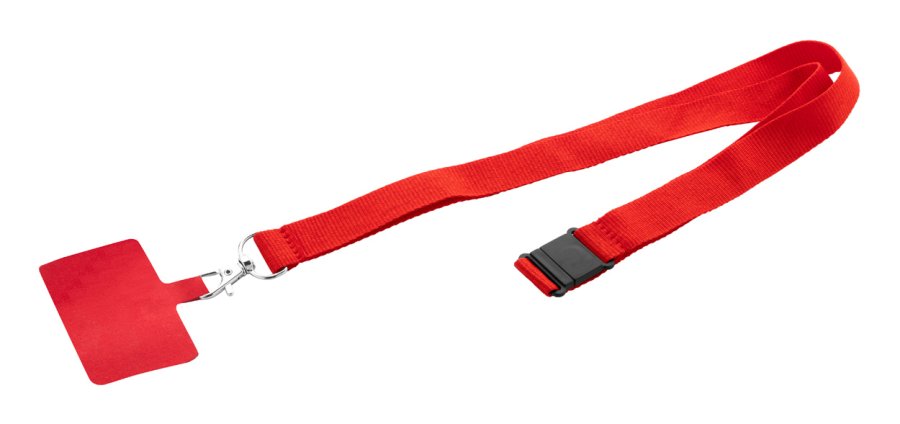 Revent Call RPET lanyard na mobil, červená