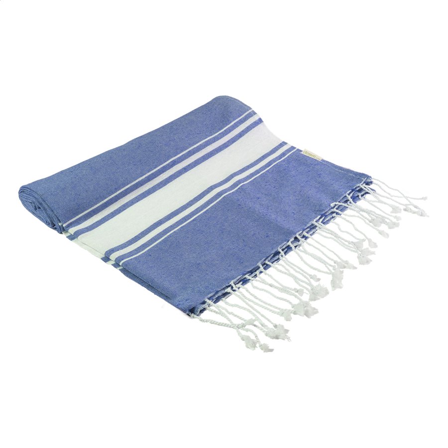 Cancun plážový ručník z recyklované bavlny, tmavě modrá