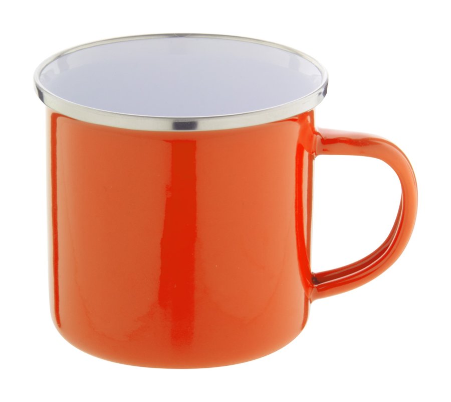 Enavint smaltovaný hrnek, oranžová