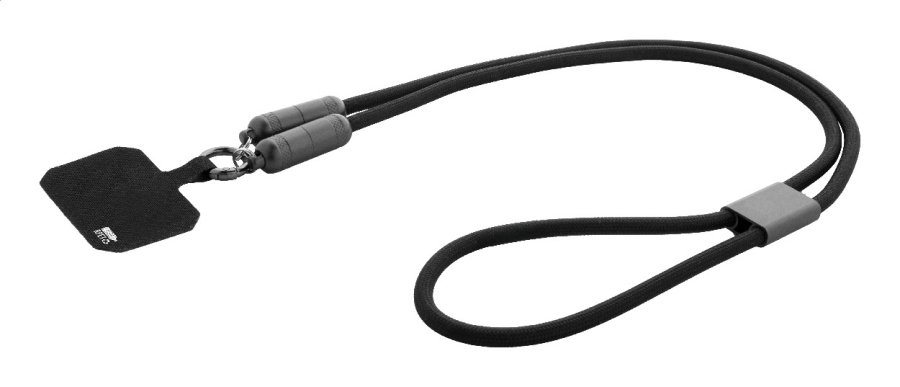 Fastly 60W kabel na mobilní telefon RPET s poutkem, černá