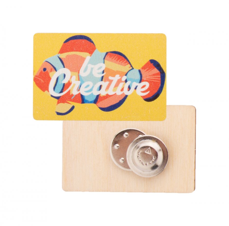"WooBadge" odznak s magnetem na zakázku, přírodní