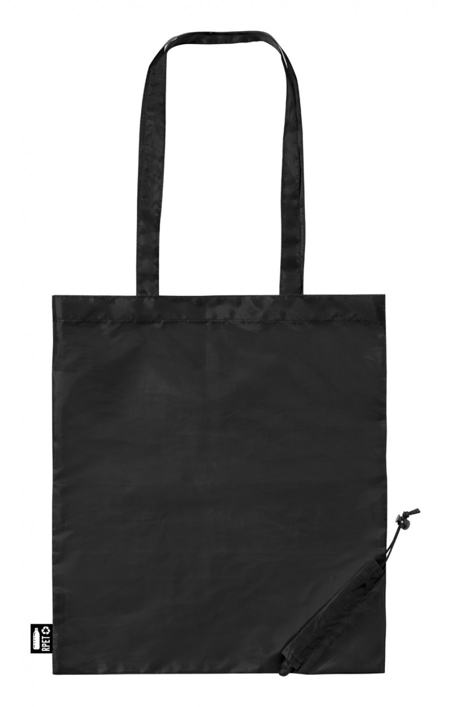 "Lulu" skládací RPET nákupní taška, černá