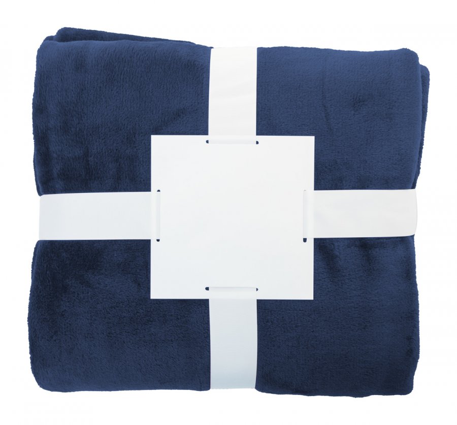 "Vantaa" rPET flanelová deka, tmavě modrá