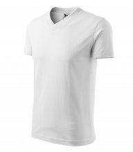 V-neck tričko unisex, bílá