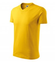 V-neck tričko unisex, žlutá