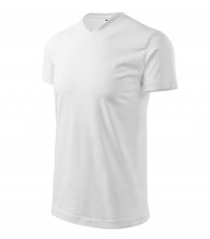 Heavy V-neck tričko unisex, bílá