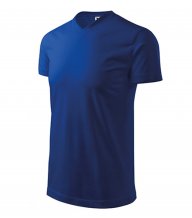 Heavy V-neck tričko unisex, královská modrá