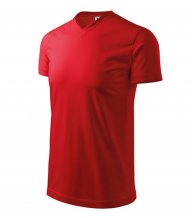 Heavy V-neck tričko unisex, červená