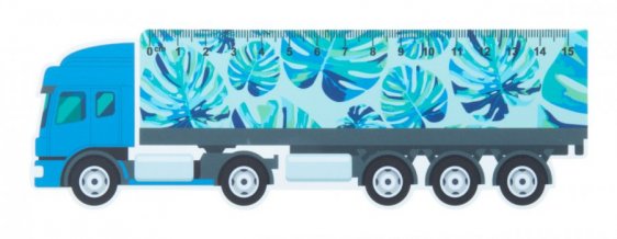 "Trucker 15" 15 cm pravítko, kamion, bílá