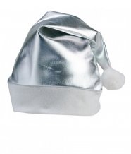 "Shiny" santa čepice, stříbrná, stříbrná