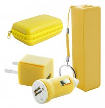 "Rebex" sada USB nabíječky a power banky, žlutá