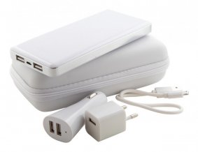 "Atazzi" sada USB power banka a nabíječka, bílá