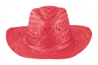 "Splash" slaměný klobouk, červená
