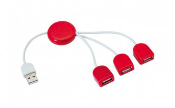 "POD"  USB hub, červená