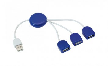 "POD"  USB hub, modrá