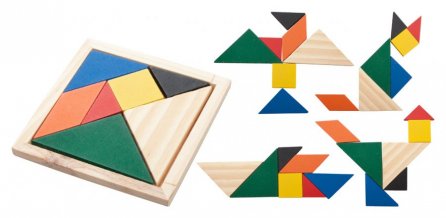 "Tangram" puzzle, vícebarevná