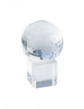 "Satelite" těžítko - glóbus, vhodný pro 3d laser, průhledná