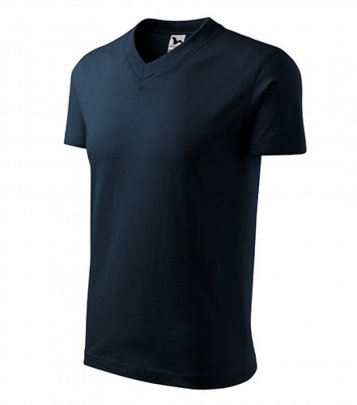 V-neck tričko unisex, námořní modrá