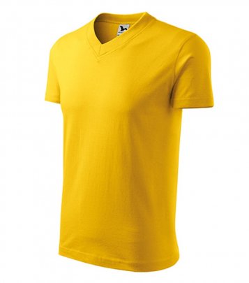 V-neck tričko unisex, žlutá