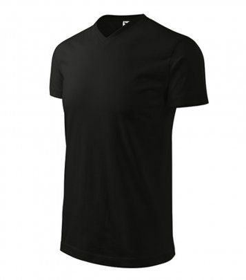 Heavy V-neck tričko unisex, černá