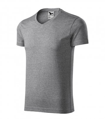 lim Fit V-neck tričko pánské, tmavě šedý melír