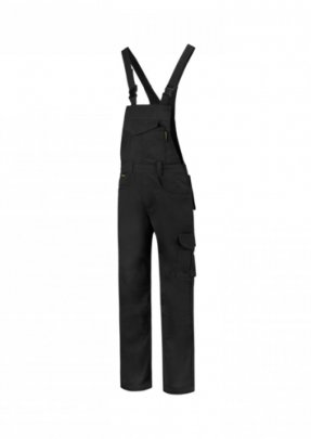 Dungaree Overall Industrial pracovní kalhoty s laclem unisex, černá