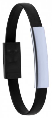 "Leriam" náramek s USB nabíjecím kabelem, černá