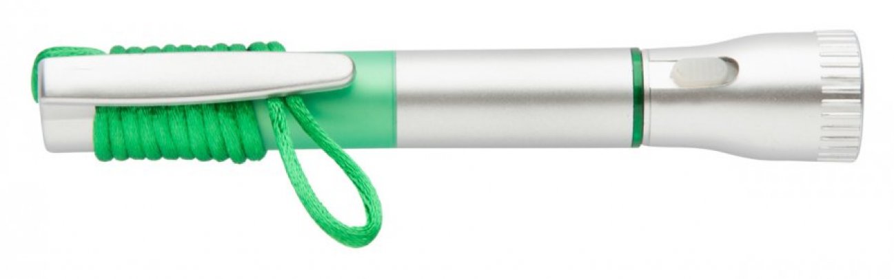 "Mustap" pero se svítilnou, zelená