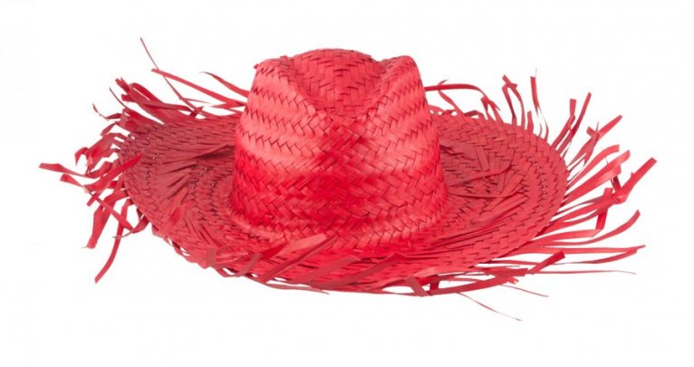"Filagarchado" slaměný klobouk, červená